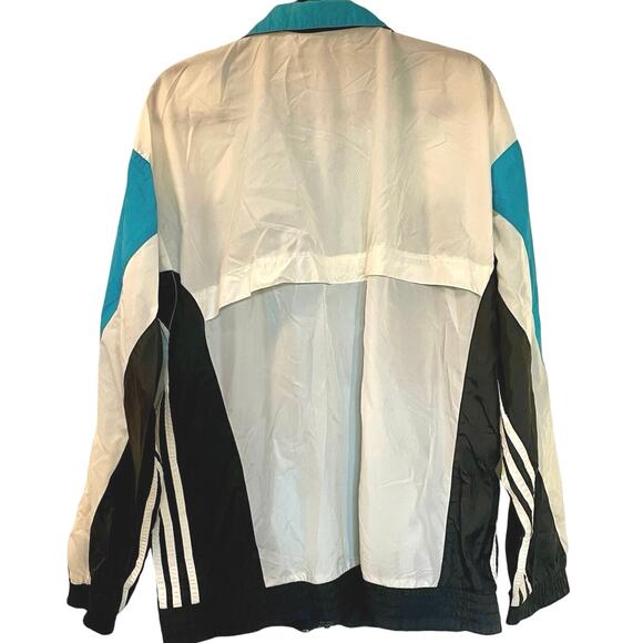 Vintage 90s Adidas Black, White, and Blue Windbreaker Adult Large - Picture 4 of 4
